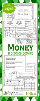 Counting Money Practice Booklet.