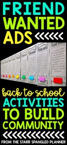 Friend Wanted Ads Back To School., Teacher Idea