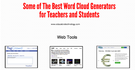 Word Cloud Generators., Teacher Idea