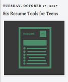 Six Resume Tools Teens., Teacher Idea
