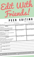 Peer Editing Sheet., Teacher Idea