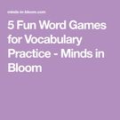5 Fun Word Games Vocabulary Practice., Teacher Idea