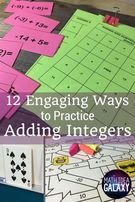 12 Engaging Ways Practice Adding Integers., Teacher Idea