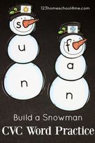 Snowman CVC Words., Teacher Idea