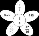 Fraction Flowers - Percent, Decimal, Fraction Conversions., 