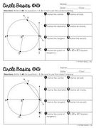 Circle Basics  Unit Instructions and Worksheet.