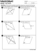 Quadrilaterals: Properties Parallelograms., Teacher Idea