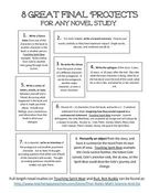 8 Great Final Projects Any Novel Study., Teacher Idea