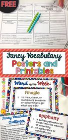 Fancy Vocabulary Words., Teacher Idea
