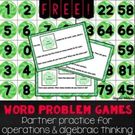 Word Problem Game Operations Algebraic Thinking., Teacher Id