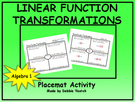 Linear FunctionTransformations Placemat Activity - Writing L