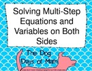 Two Sets, Scavenger Hunt - Solve Multi-Step Equations with Variables Both Sides.