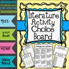 Literature Activity Choice Board: 3rd -5th Grades., Teacher 