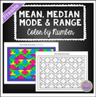 Math Lesson - Mean, Median, Mode & Range Color by Number.