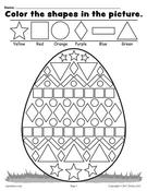 FREE Easter Egg Shapes Worksheet & Coloring Page!, Teacher I