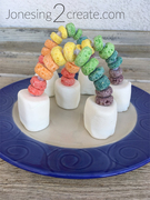 Fruit Loop Marshmallow Rainbows for St. Patrick's Day.