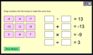 Make the Sums True - Negative Numbers.