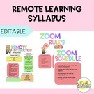 Remote Learning Syllabus Freebie.