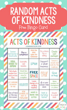 Random Acts of Kindness for Kids with Free Bingo Card.