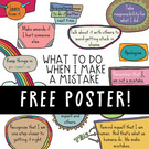 When I Make A Mistake. Free Social Emotional Learning Growth Mindset Poster.