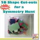 Free 2D Shape Cut-Outs Symmetry Hunt., Teacher Idea