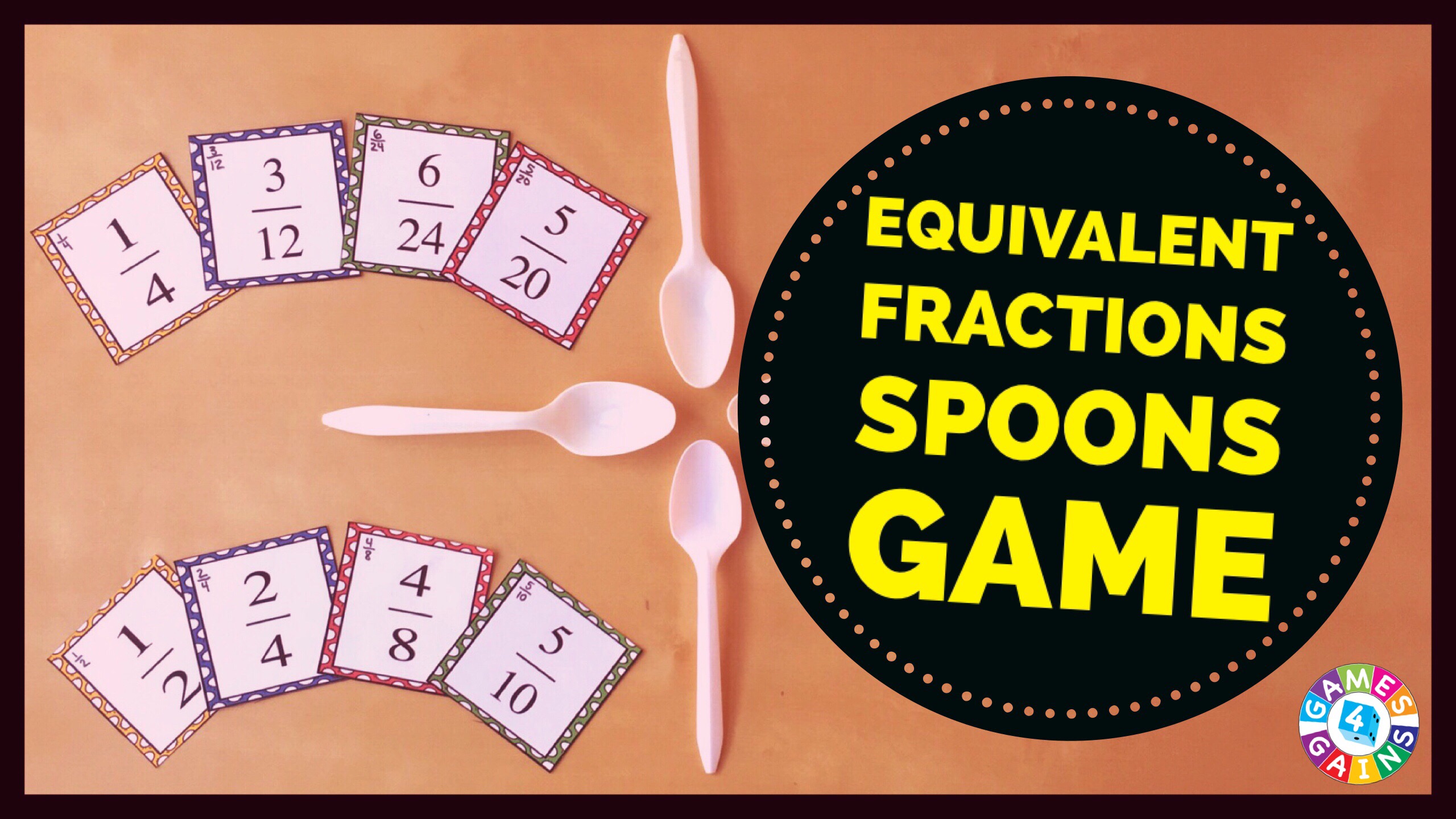 equivalent fractions game spoons teacher idea