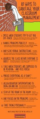 10 Ways Sabotage Your Classroom Managment., Teacher Idea