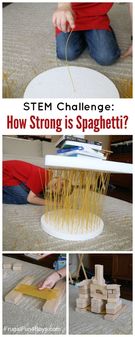 How Strong Spaghetti? STEM Challenge Kids., Teacher Idea