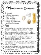 Marshmallow Challenge Handout., Teacher Idea