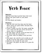 Verb Race Game., Teacher Idea