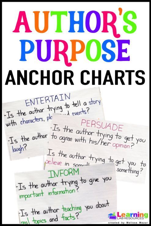 Anchor Chart For Author S Purpose