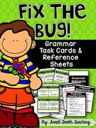Grammar Task Cards Fix the Bug