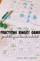 Fractions BINGO Game., Teacher Idea