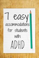 7 Easy Accommodations Students ADHD., Teacher Idea