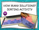 How Many Solutions Sorting Activity., Teacher Idea